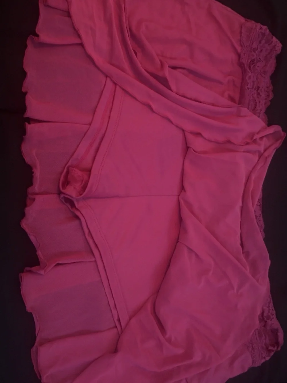 No Boundaries Pink Lace-Trim Sleep Shorts
